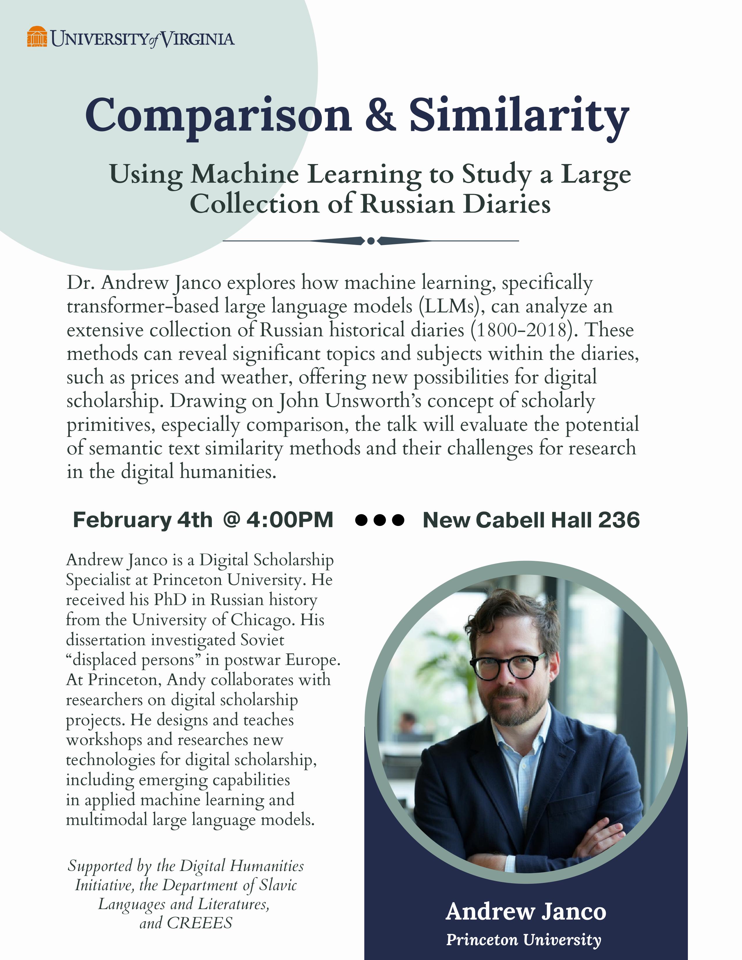 Andrew Janco "Comparison & Similarity" talk description