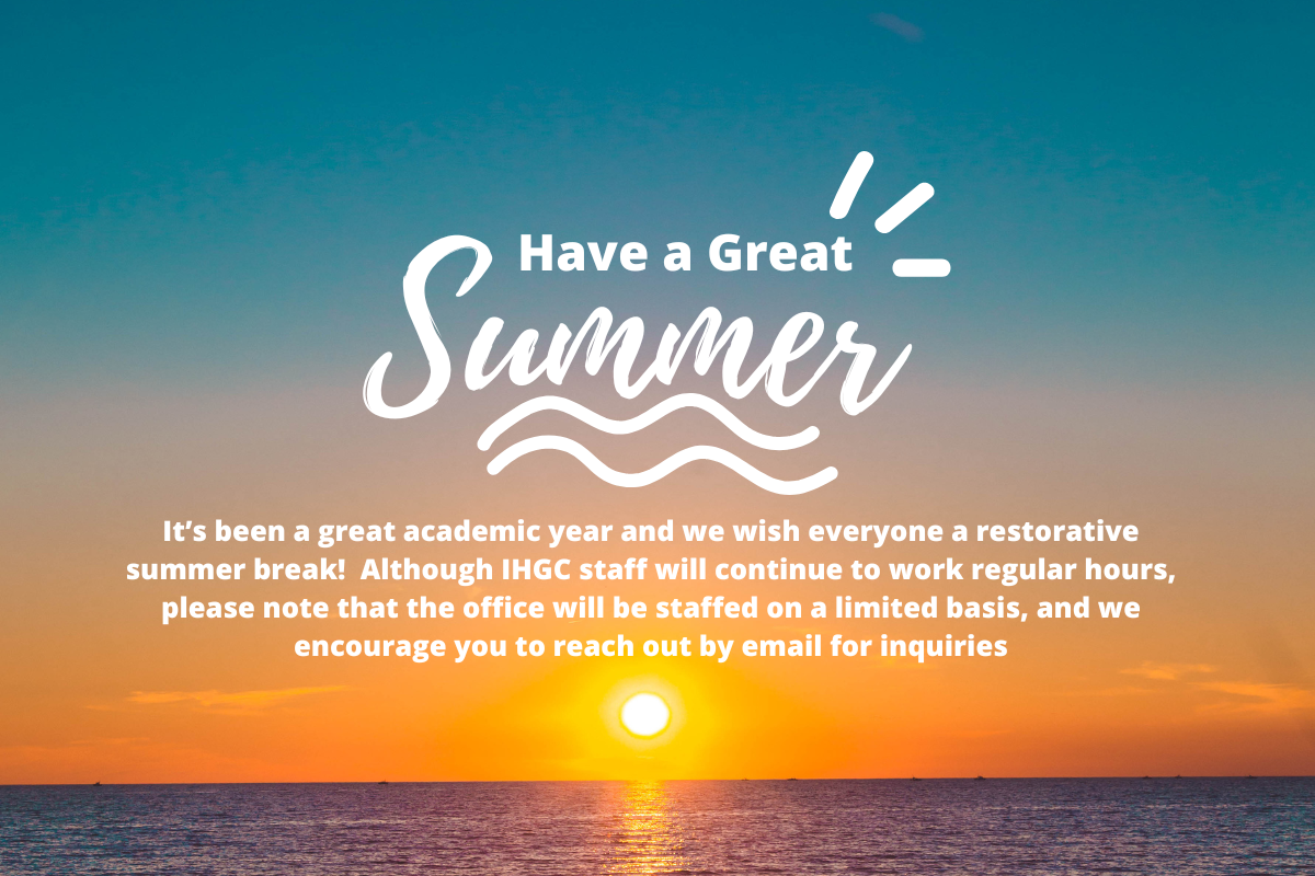 Banner with notice about limited summer hours