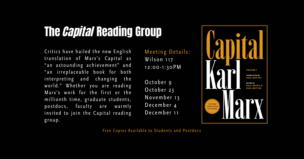 "Capial" Marx Reading Group Banner